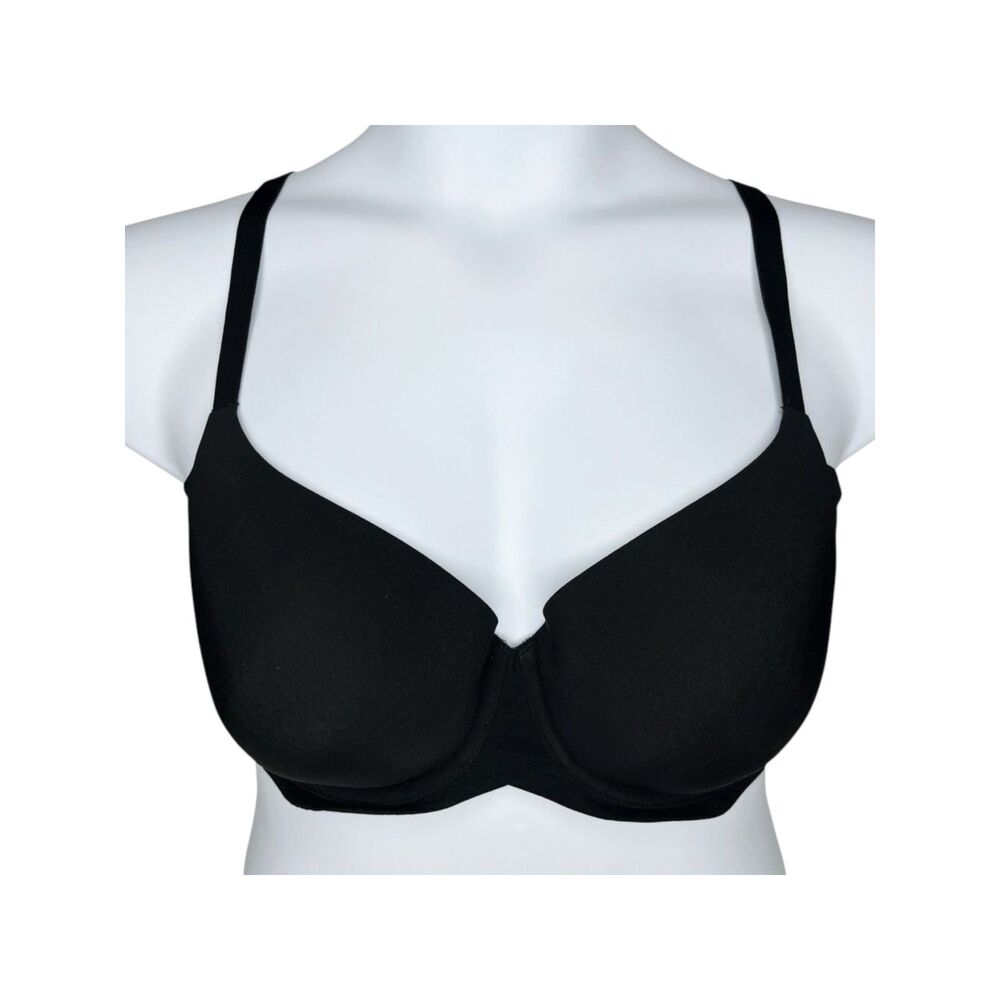 Wacoal Ultimate Side Smoother T-Shirt Bra sz 38C * Underwire Black Mesh Sides
